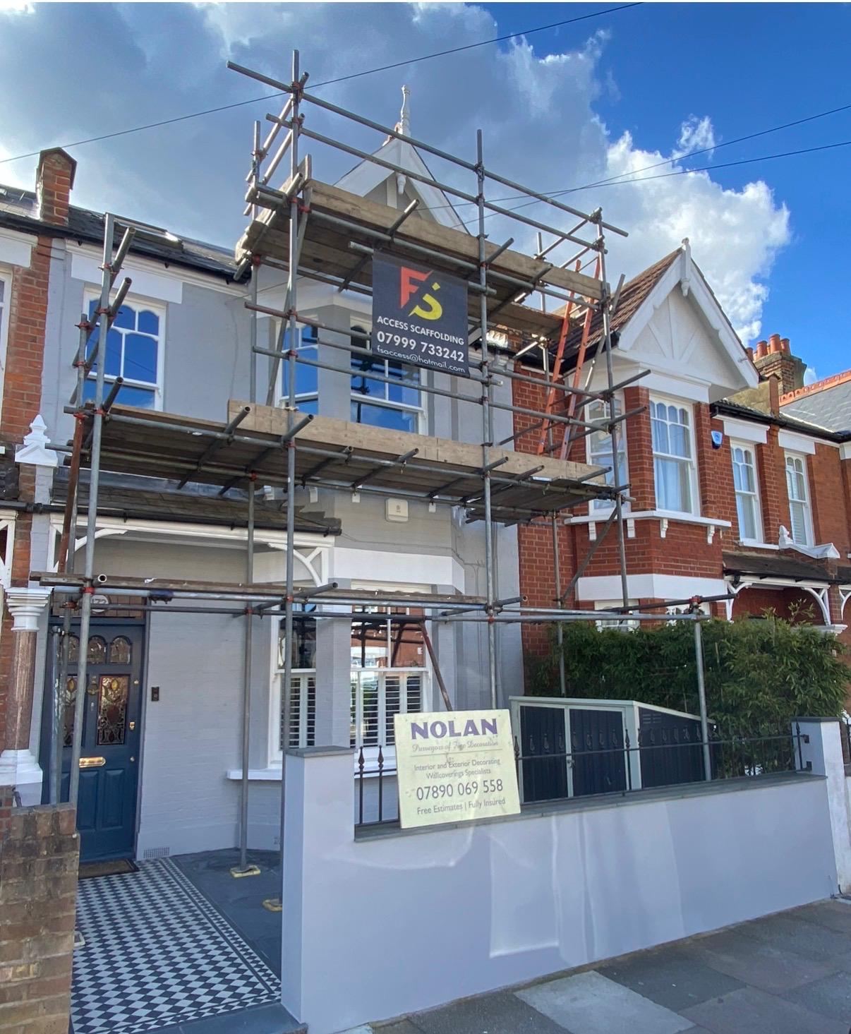 Property exterior after scaffold painting completed