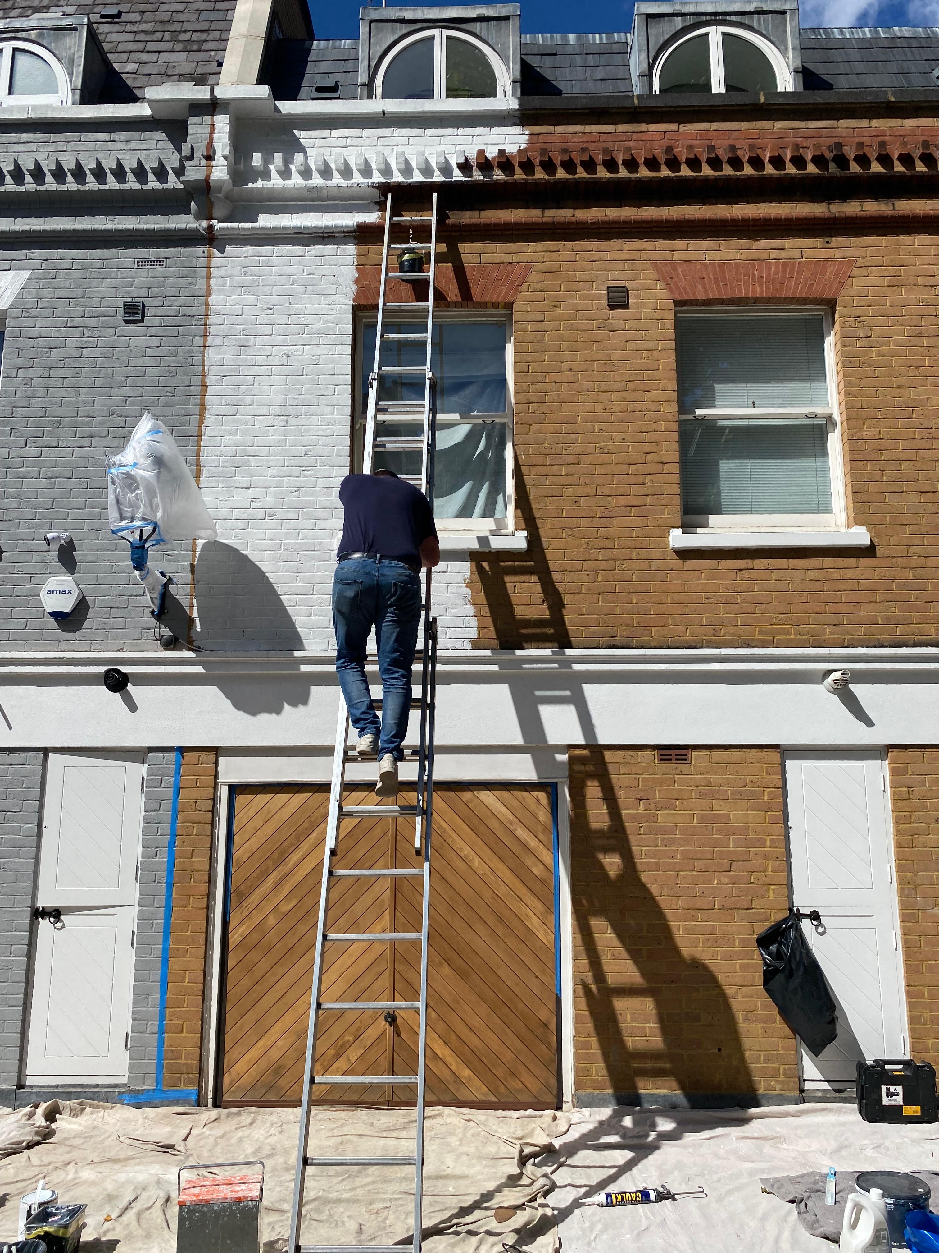 House exterior before painting in London