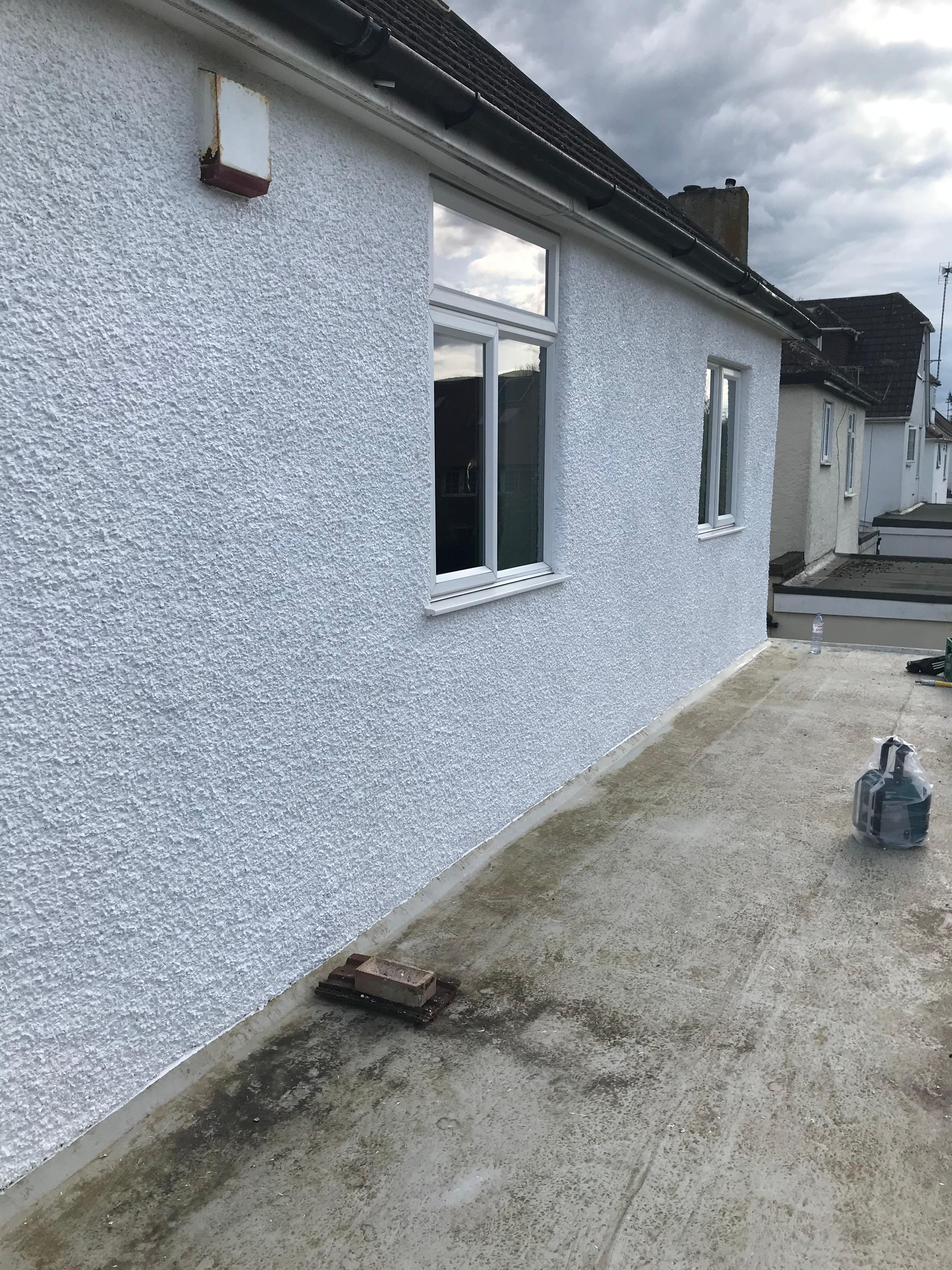 Pebbledash property after exterior painting in Southend