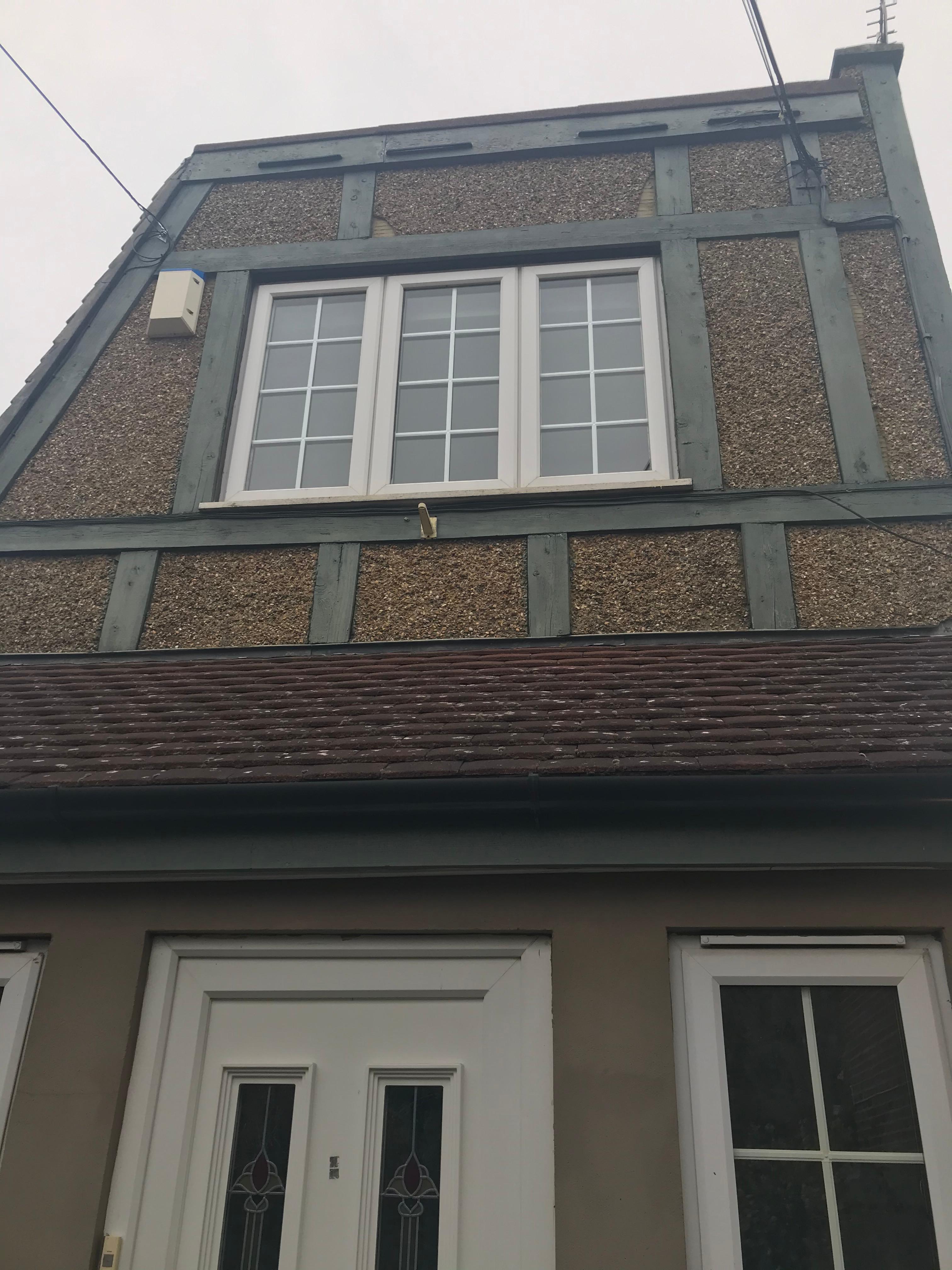 Pebbledash exterior before painting in Southend