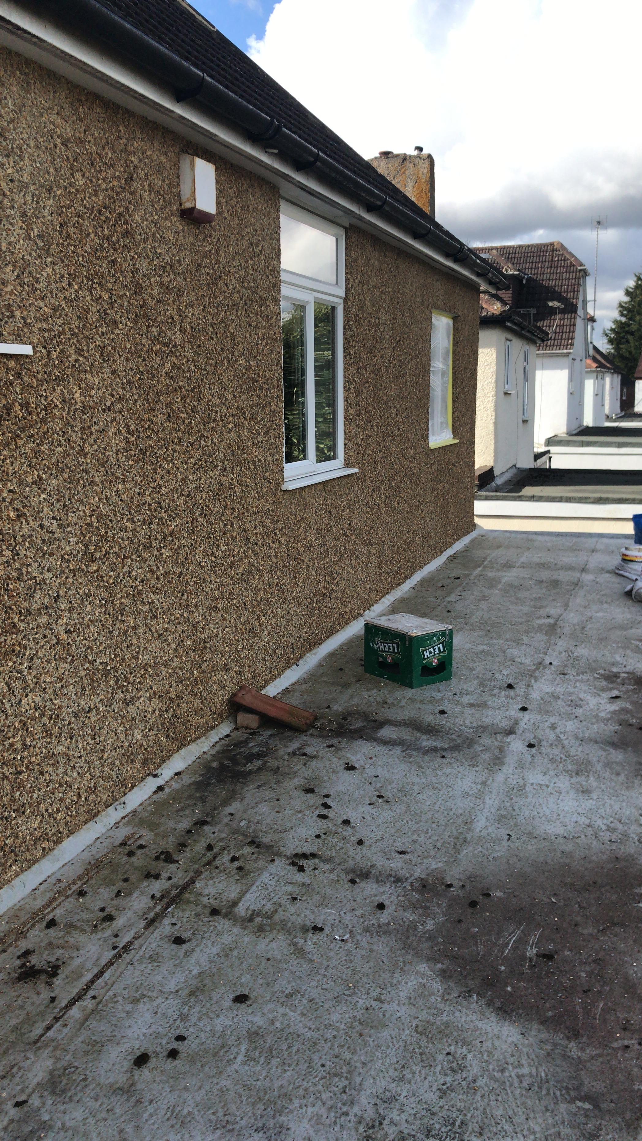 Pebbledash property before exterior painting in Southend