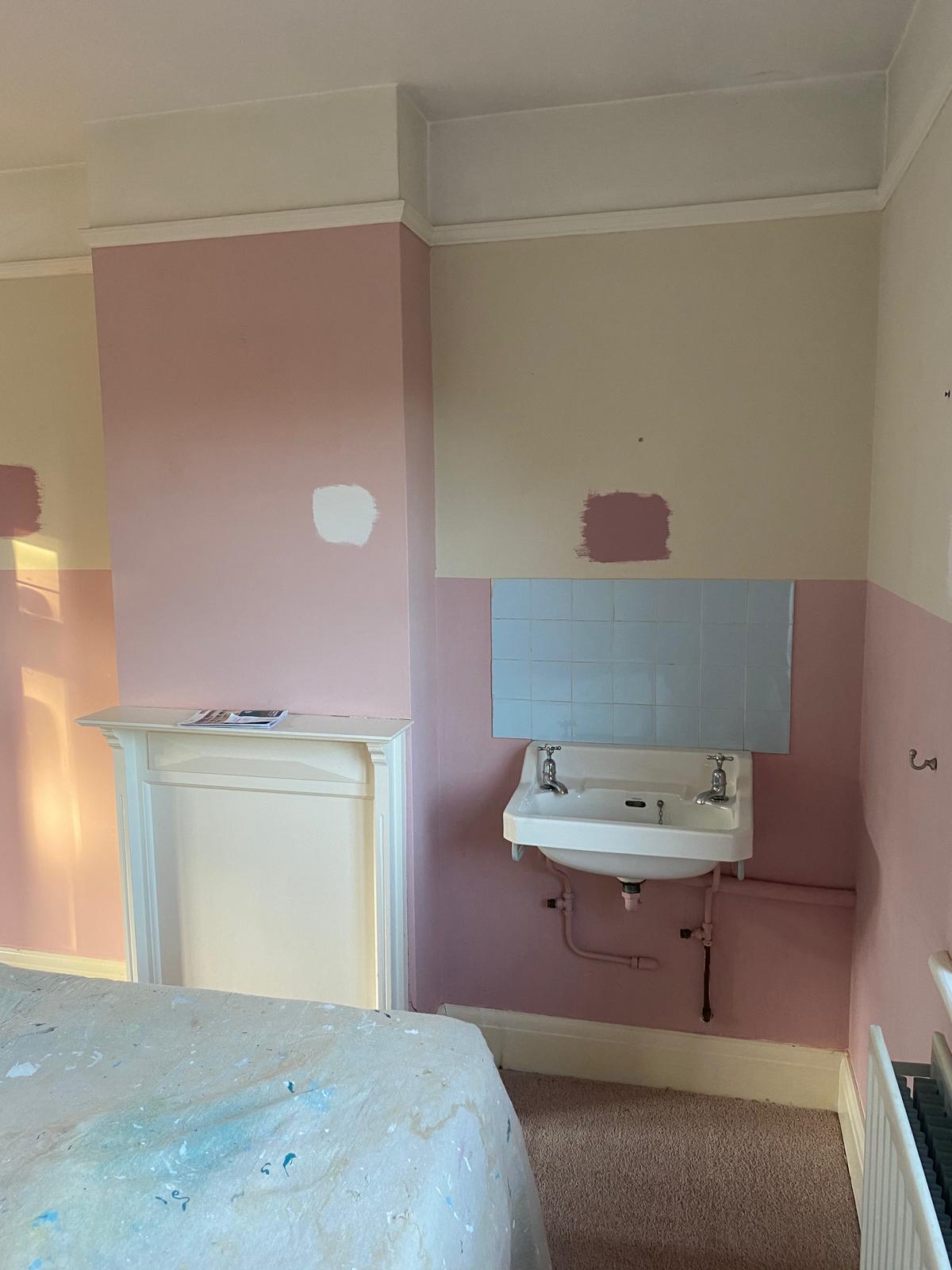 Bathroom before repainting in Southend