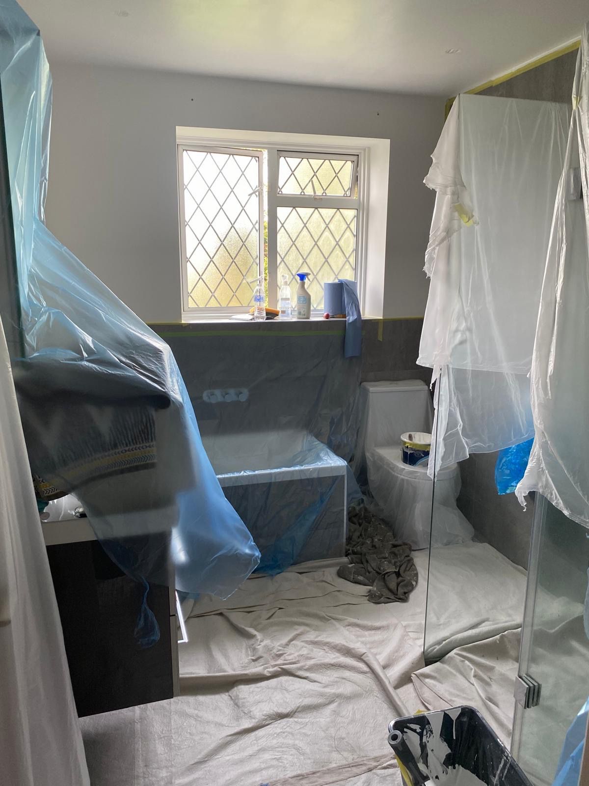 Bathroom before painting in Hadleigh