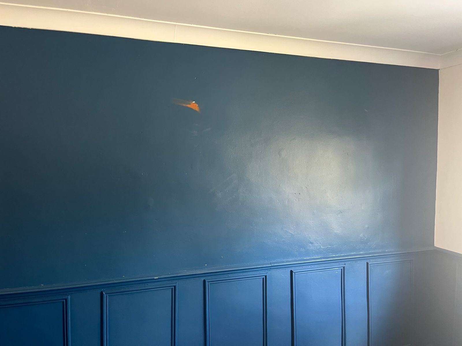 Wall prepared and painted in Rayleigh before wallpaper hanging